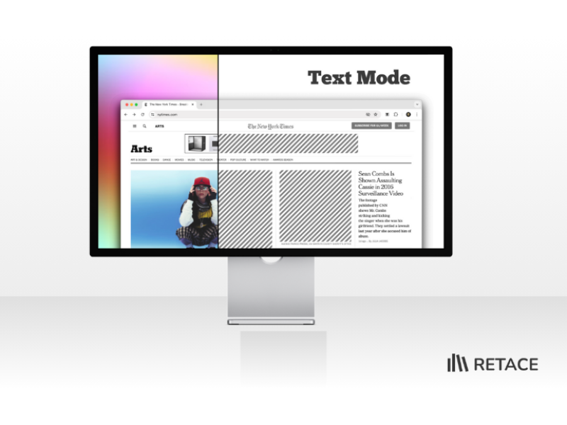 Página com apresentação de texto mais limpo após uso da extensão Text Mode